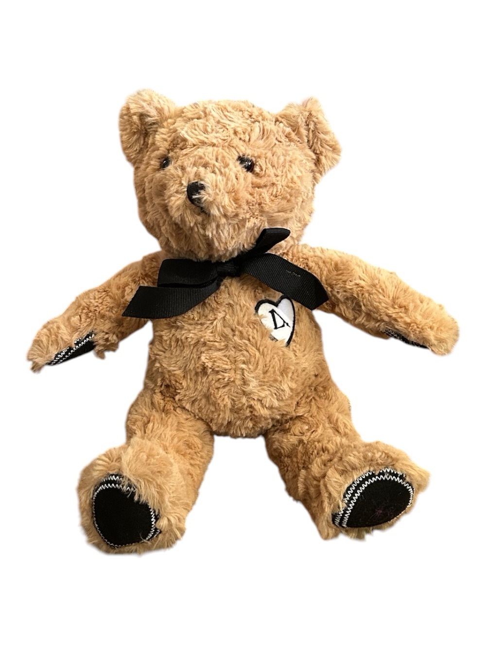 Classic Plush Brown Teddy Bear with Black Bow